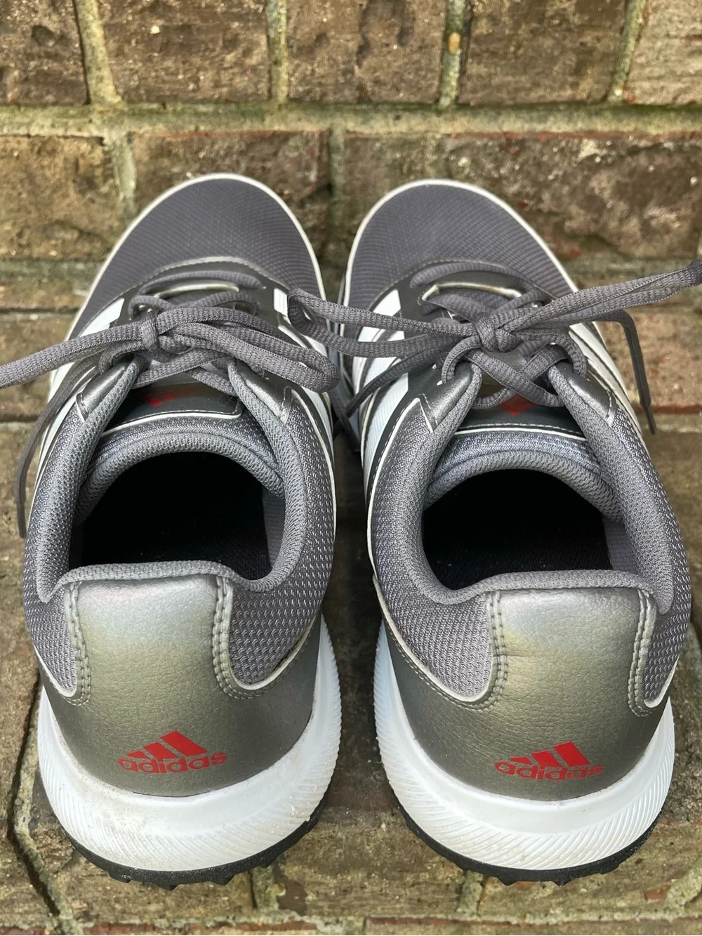 Adidas Men’s Golf Shoes Size 11.5 Gray Silver White Spiked EE9420